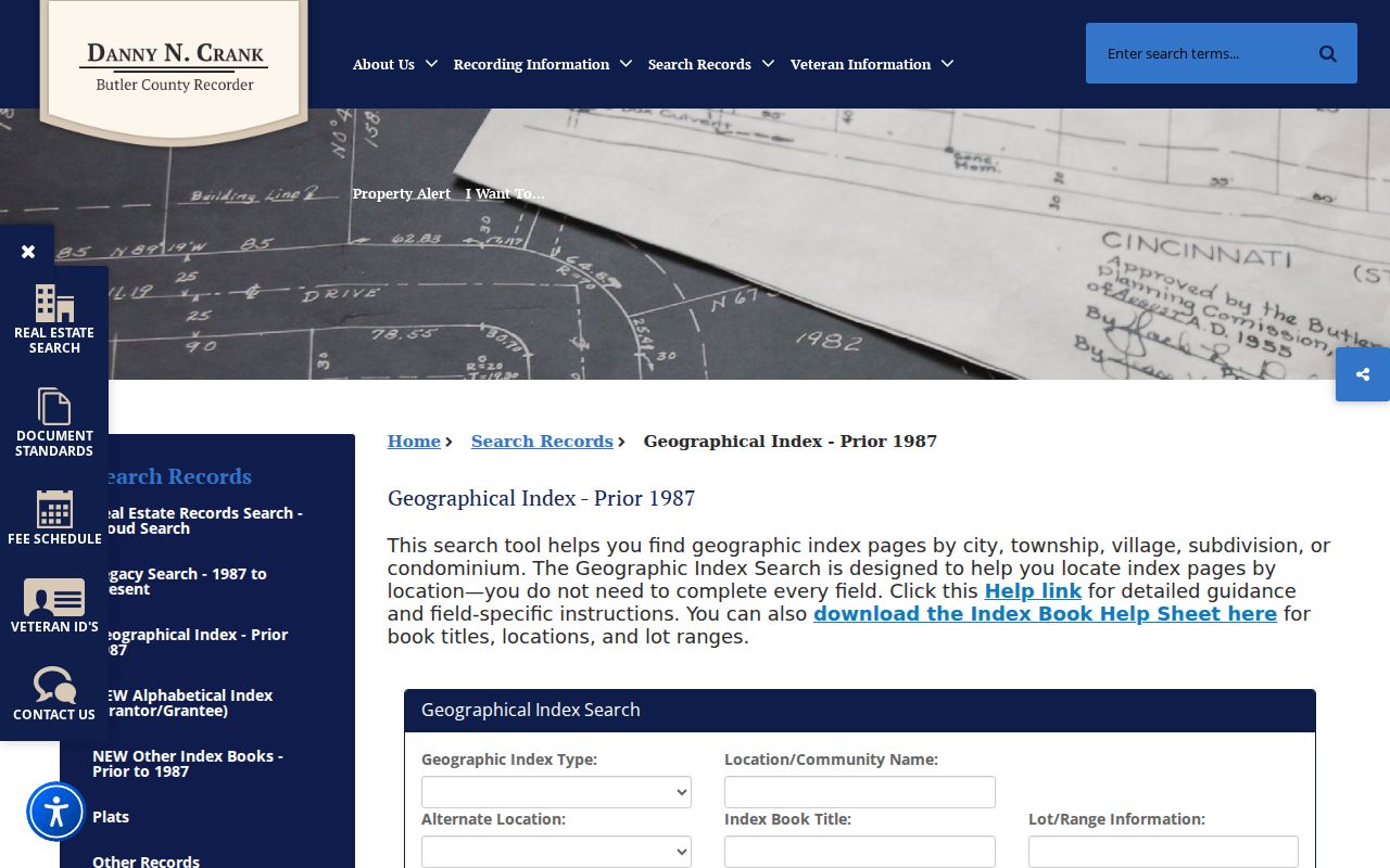 Hamilton street directory Butler County Recorder geographical index